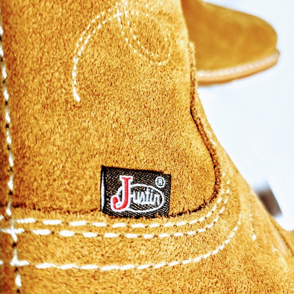 Justin Women's Gypsy Suede Western Booties - Square Toe - Picture 6 of 9